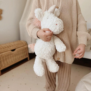 Мягкая игрушка Mrs. Ertha "Единорог Mrs. Peggie", белая с розовым, 31 см